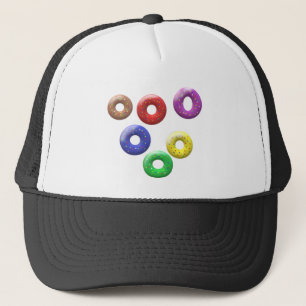Quirky spotted doughnut shapes trucker hat