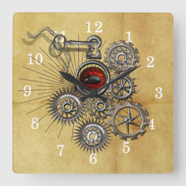 Quirky Steam Punk Clock Work Wall Clock (Front)