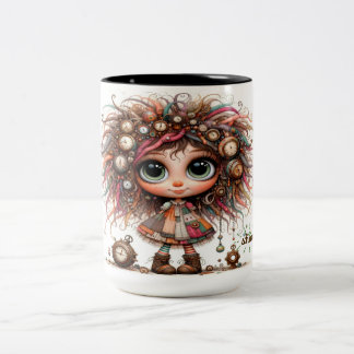 Quirky Steampunk Girl Shine Mug