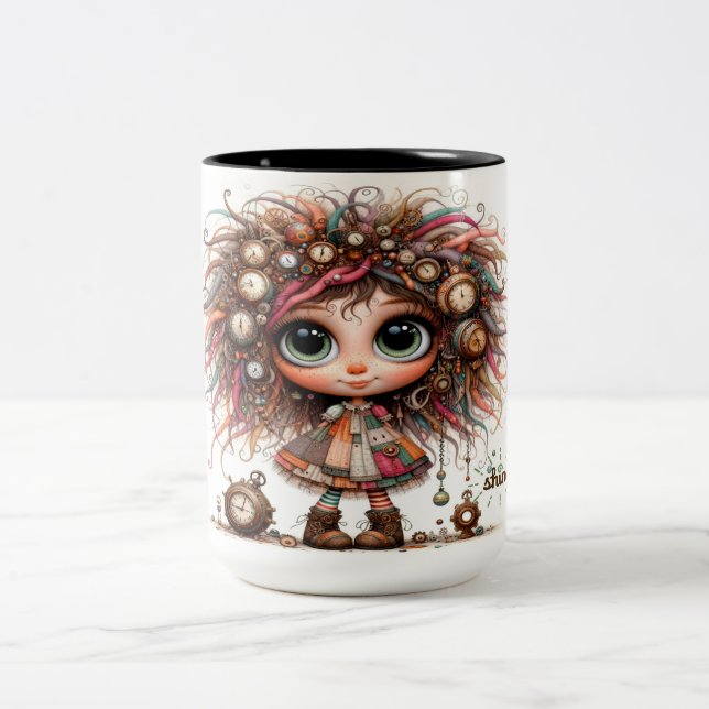 Quirky Steampunk Girl  Shine Mug (Center)