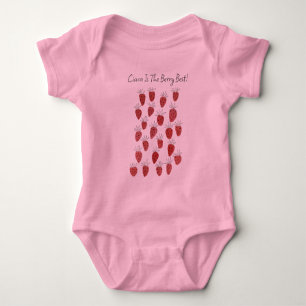 Quirky Strawberry Pattern Baby Bodysuit