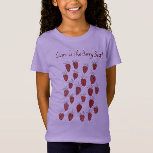 Quirky Strawberry Pattern Girls T-Shirt