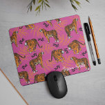Quirky Tiger Pattern on Bright Pink Mouse Mat<br><div class="desc">Tiger Pattern on Bright Pink Mouse Pad - You'll just go totally wild for this “roarsome” tiger pattern on pink, mouse pad. No one will think you're a copycat with this eye catching design. Brighten up the work place or home office. Its aso a really wonderful gift option for anyone...</div>