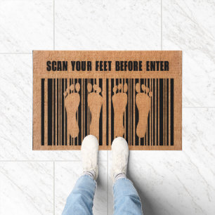 Quirky Toe Print Funny Feet Barcode  Doormat