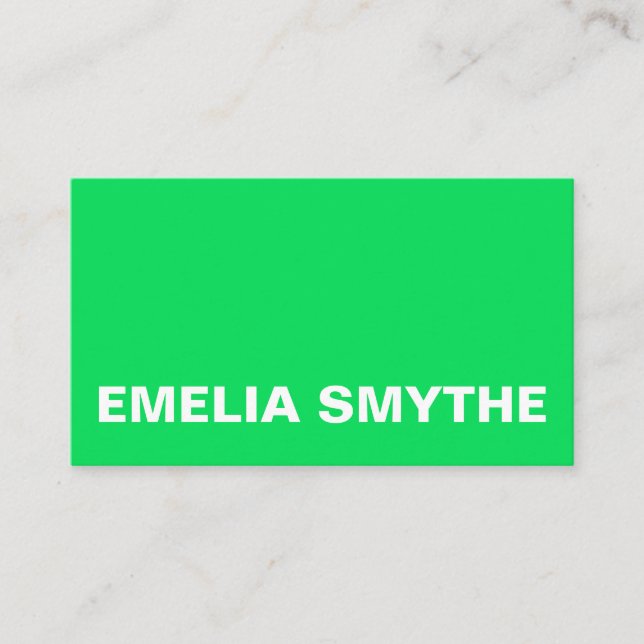 Quirky Trendy Lime Green Simple Colourful  Busines Business Card (Front)