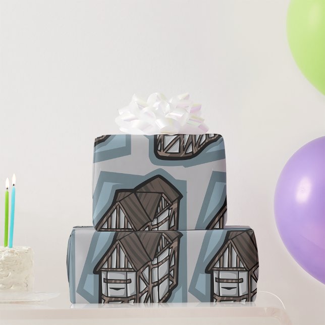 Quirky Tudor House Mediaeval Architecture  Wrapping Paper (Creator Uploaded)