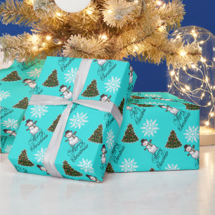 Quirky Turquoise Wrapping Paper