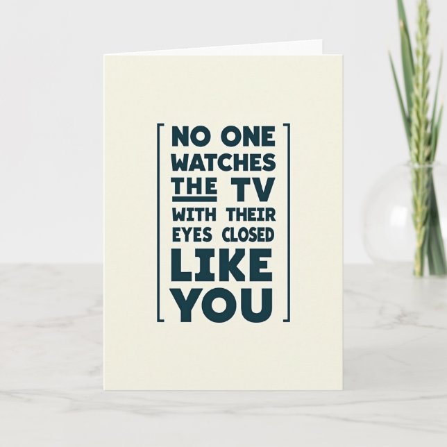Quirky Tv Watching Fathers Day Card (Front)