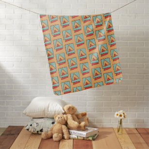 Quirky Vintage Retro Pattern Baby Blanket