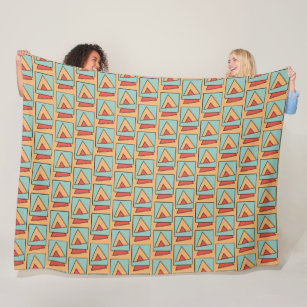 Quirky Vintage Retro Pattern Fleece Blanket
