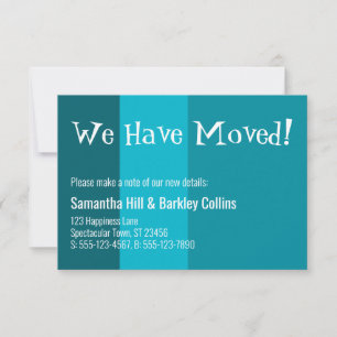 Quirky We Have Moved! Colourful New Address Card