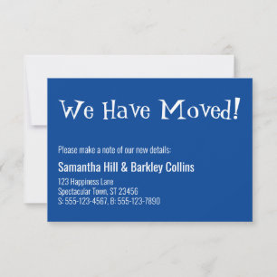 Quirky We Have Moved! Deep Blue New Address Card