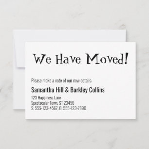 Quirky We Have Moved! White New Address Card