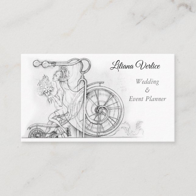 Quirky Wedding and Event Planner Business Card (Front)