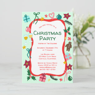 Quirky Whimsical Christmas Party CUSTOM Invitation
