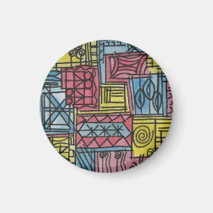 Quirky-Whimsical Hand Painted Abstract Art Magnet