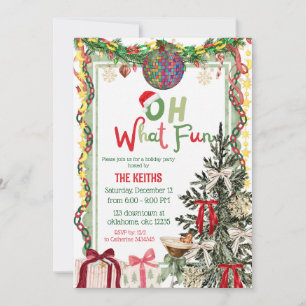 Quirky Whimsy Oh What Fun Christmas Party Invitation