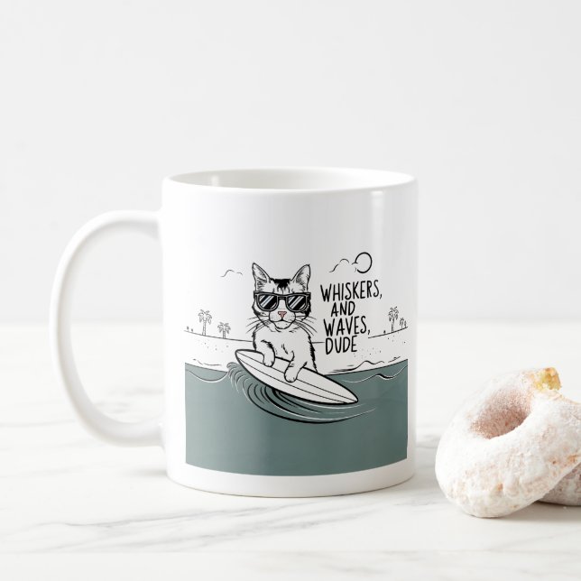 Quirky whiskers and waves dude funny mug (With Donut)