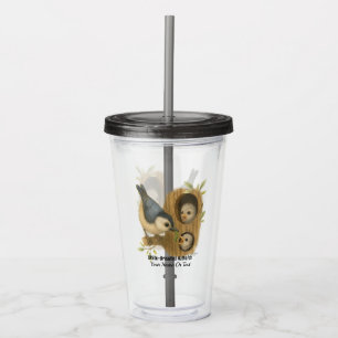 Quirky White-Breasted Nuthatch Acrylic Tumbler