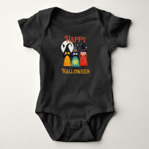 Quirky Witches Happy Halloween Spooky Cute Baby Bodysuit