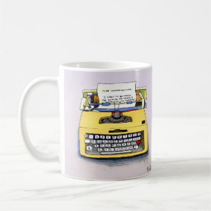 Quirky Yellow Typewriter Coffee Mug