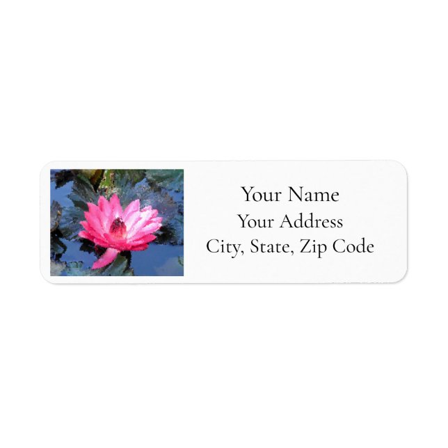 Quit Handwriting Address Purple Blue Red Floral  (Front)