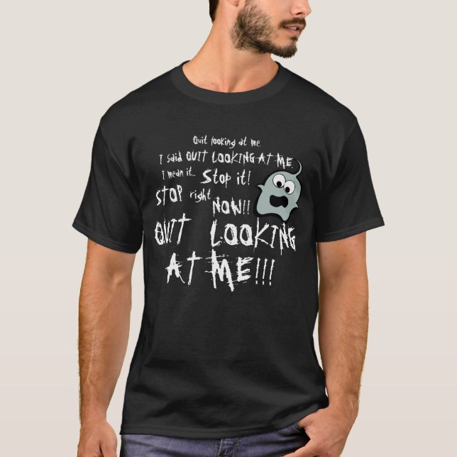 Quit Looking At Me -Black - Pynki Q Blue T-Shirt (Front)