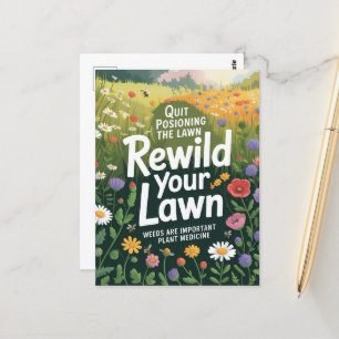 Quit Poisoning Your Lawn Weeds Plant Medicine Postcard