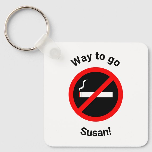 Quit Smoking Congratulations Keychain (Front)