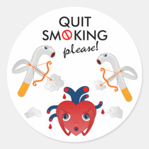 Quit smoking please campaign classic round sticker
