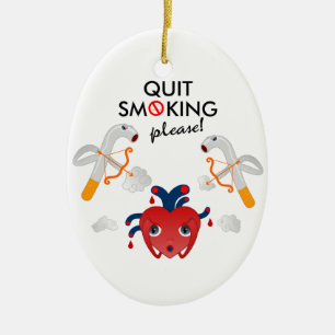 Quit smoking please ceramic tree decoration