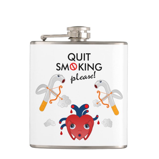 Quit smoking please hip flask (Front)