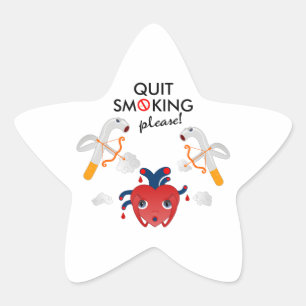 Quit smoking please star sticker
