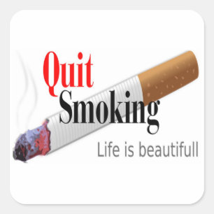 QUIT SMOKING SQUARE STICKER