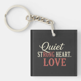 QUIT Strong Heart Love Key Ring