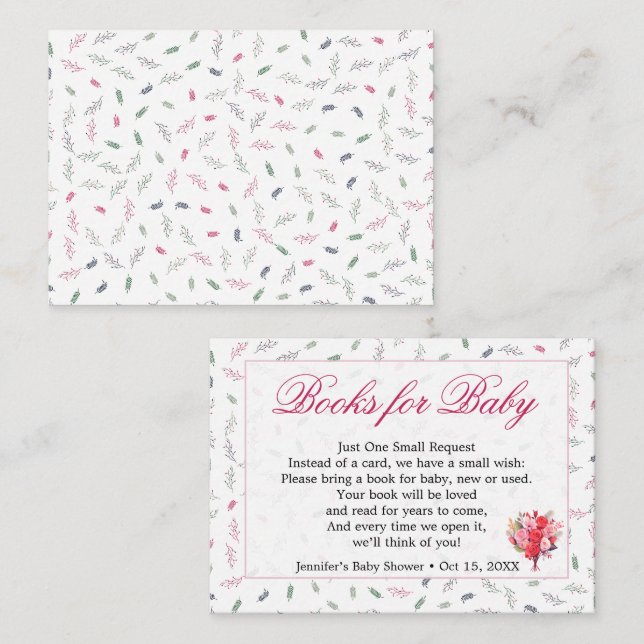 Quite Baby Shower Books For Enclosure Card (Front/Back)