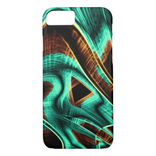 Quite crooked curves aquamarine and coffee grooves iPhone 8/7 case
