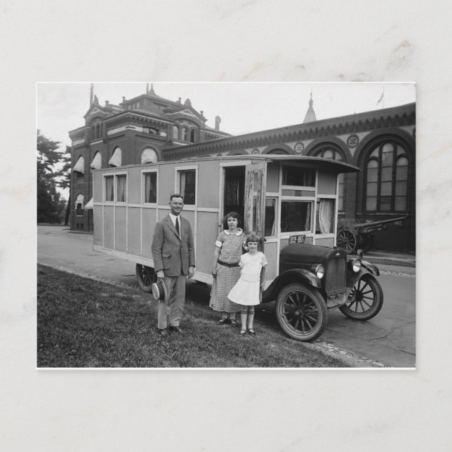 Quite Probably the First Ever MOBILE HOME Postcard (Front)