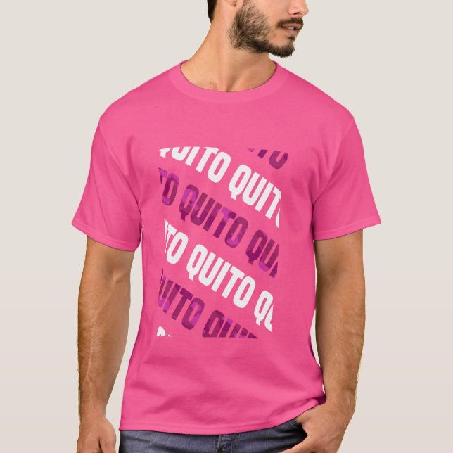 Quito Camo Pattern Pink Camouflage T-Shirt (Front)