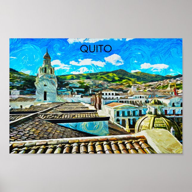 Quito Ecuador City Illustration Poster (Front)
