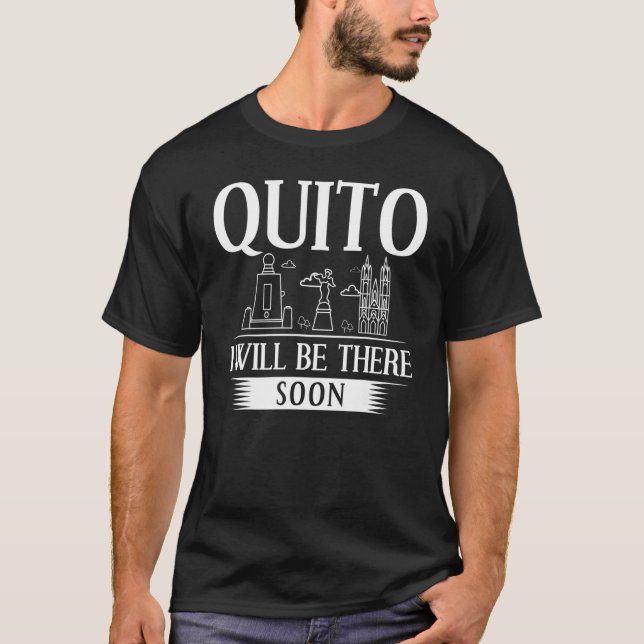Quito Ecuador City Trip Skyline Map Travel T-Shirt (Front)
