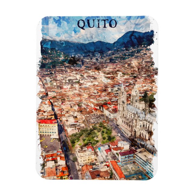 Quito Ecuador Cityscape Magnet (Vertical)