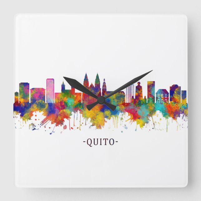 Quito Ecuador Skyline Square Wall Clock (Front)