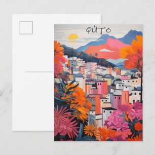 Quito Ecuador Travel City Painting Aesthetic Postcard