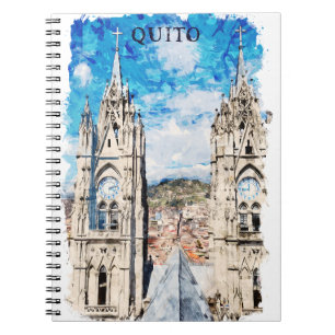 Quito Ecuador Watercolor Vintage Travel Notebook