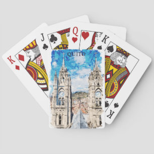 Quito Ecuador Watercolor Vintage Travel Playing Cards