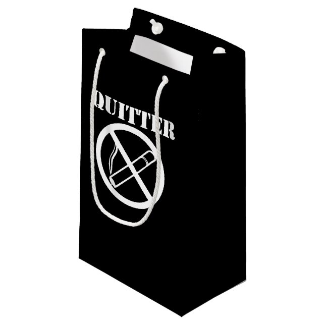 Quitter quit smoking small gift bag (Front Angled)