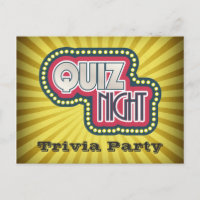 Quiz Night Trivia Party Invitation