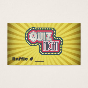 Quiz Night Trivia Party Raffle Ticket