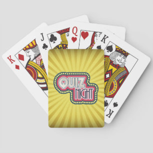 Quiz Night Trivia Party Yellow Sunburst Playing Cards